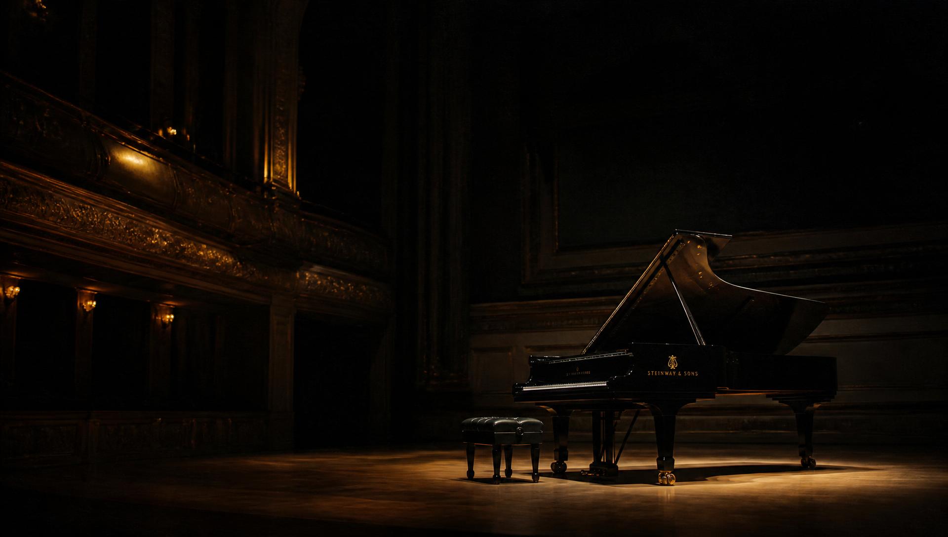 Sala da concerto con pianoforte a coda